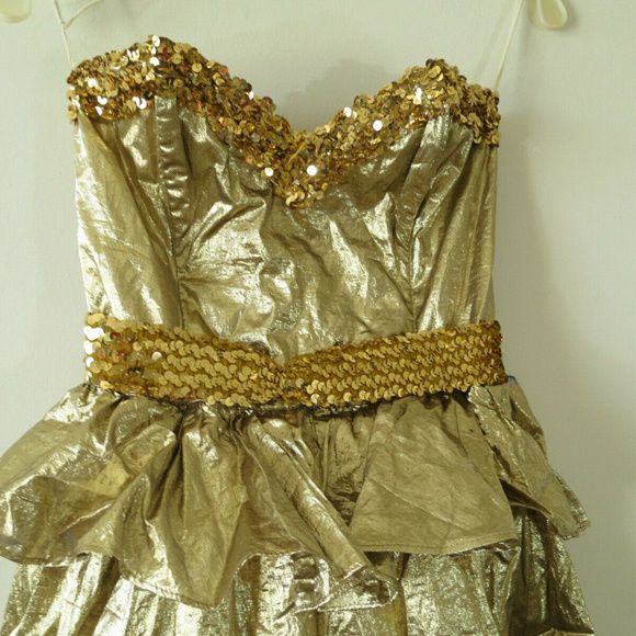 gold lame dress 80s